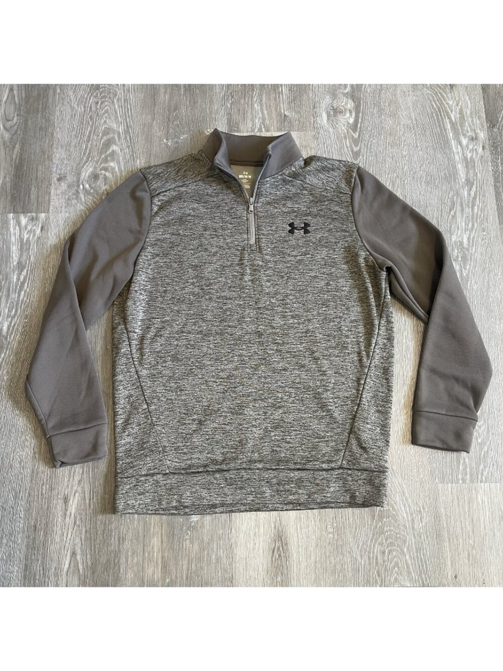 Under Armour Men's Medium Loose Fleece 1/4 Zip Taupe Pullover Sweatshirt